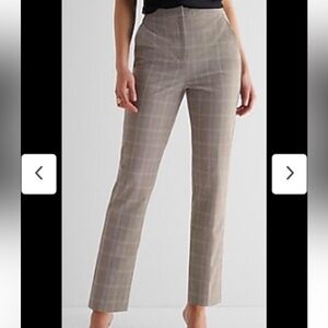 Express Plaid Ankle Pants in Taupe
